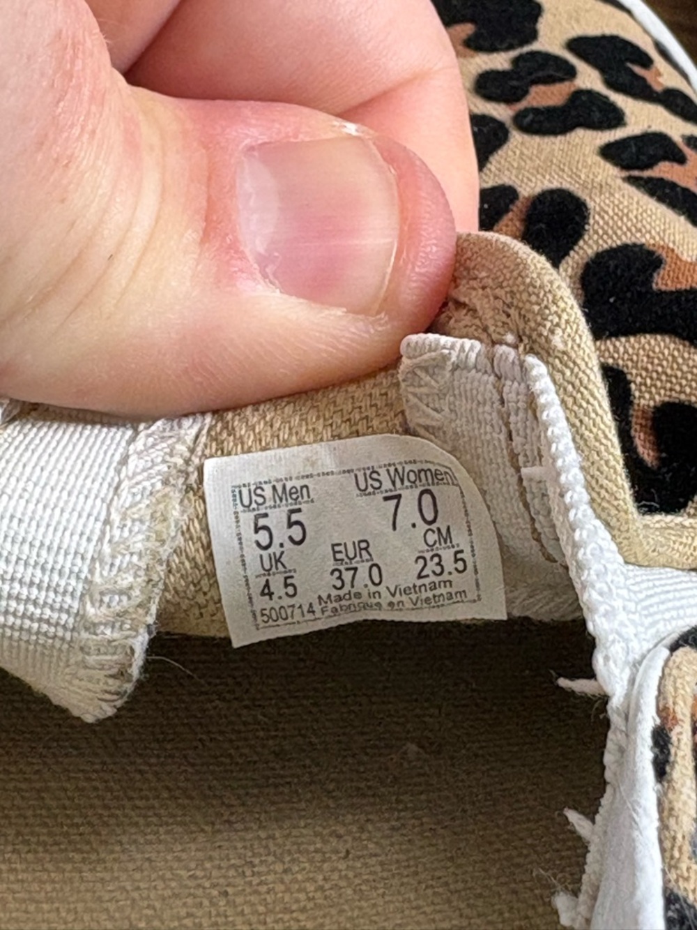 Vans Slip-On Sneakers in Leopard Print Tan and Black - Picture 3 of 7